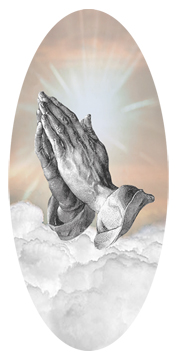 Praying Hands Clouds Bronze